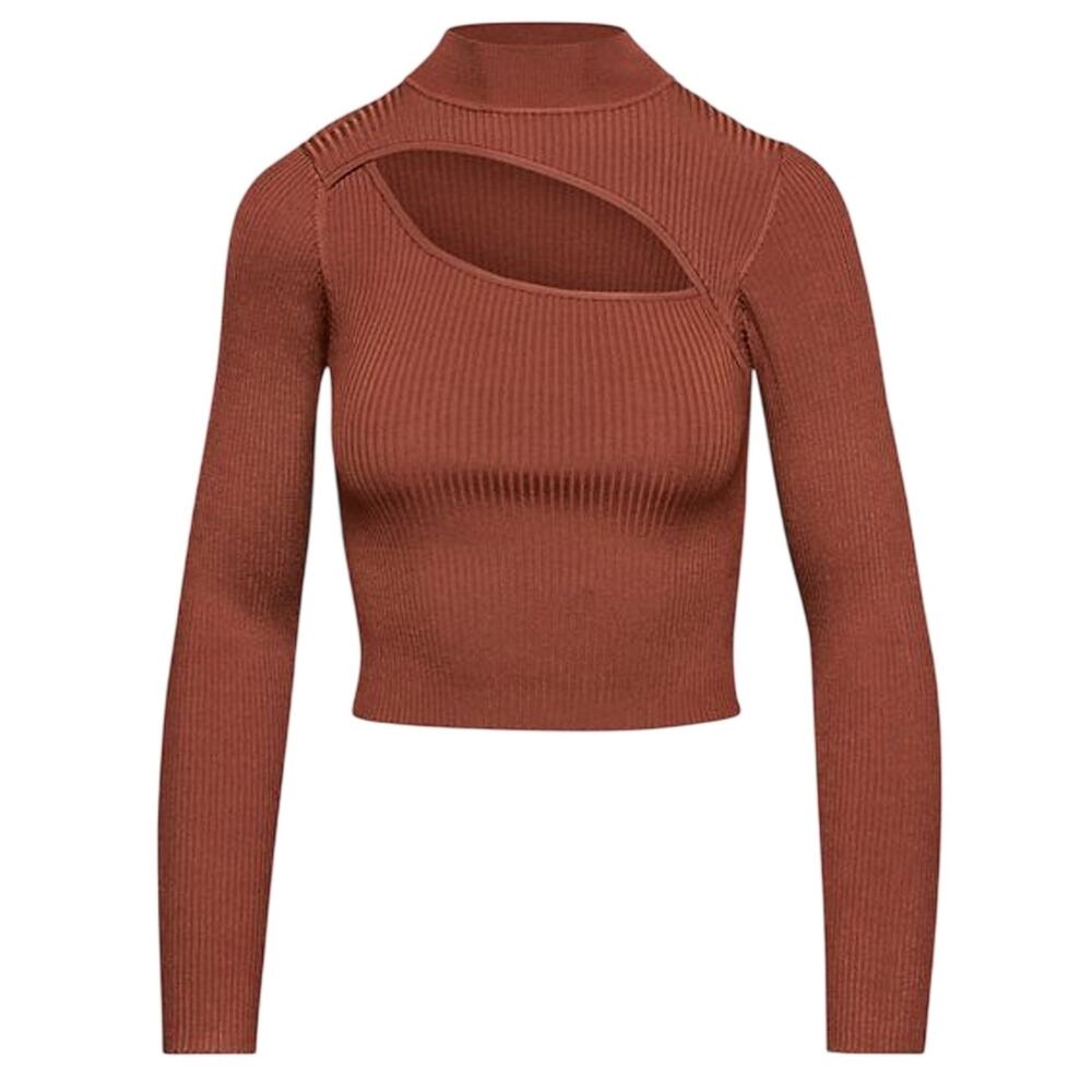 Babaton Ribbed Epicurean Brown Imprint Sweater Size XS